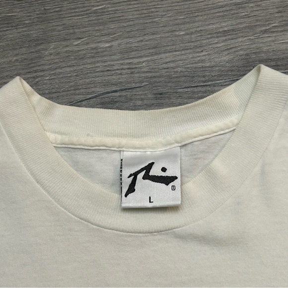 VTG 90s Rusty Surf T Shirt Single Stitch Made In USA White Floral Band Mens L - Picture 3 of 8